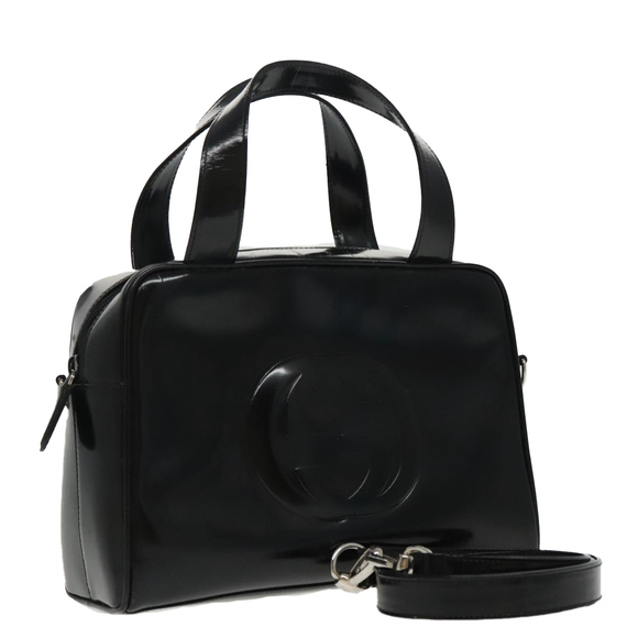 GUCCI Handbags - GUCCI Hand Bag Enamel 2way Black Silver 000 2058 0505 5 Auth ep6209